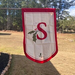Festive Red and Cream Holiday Flag